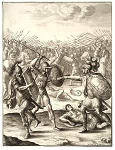 Wenceslas Hollar - Aeneas' fight with Mezentius and Lausus (State 2) 2