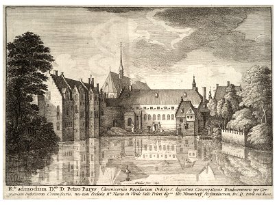 Wenceslas Hollar - Groependael abbey. Small view (State 1)