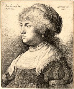 Wenceslas Hollar - Bust of Saskia, after Rembrandt (State 1)