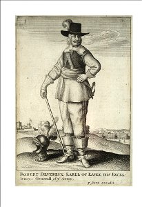 Wenceslas Hollar - Earl of Essex on foot (State 2)