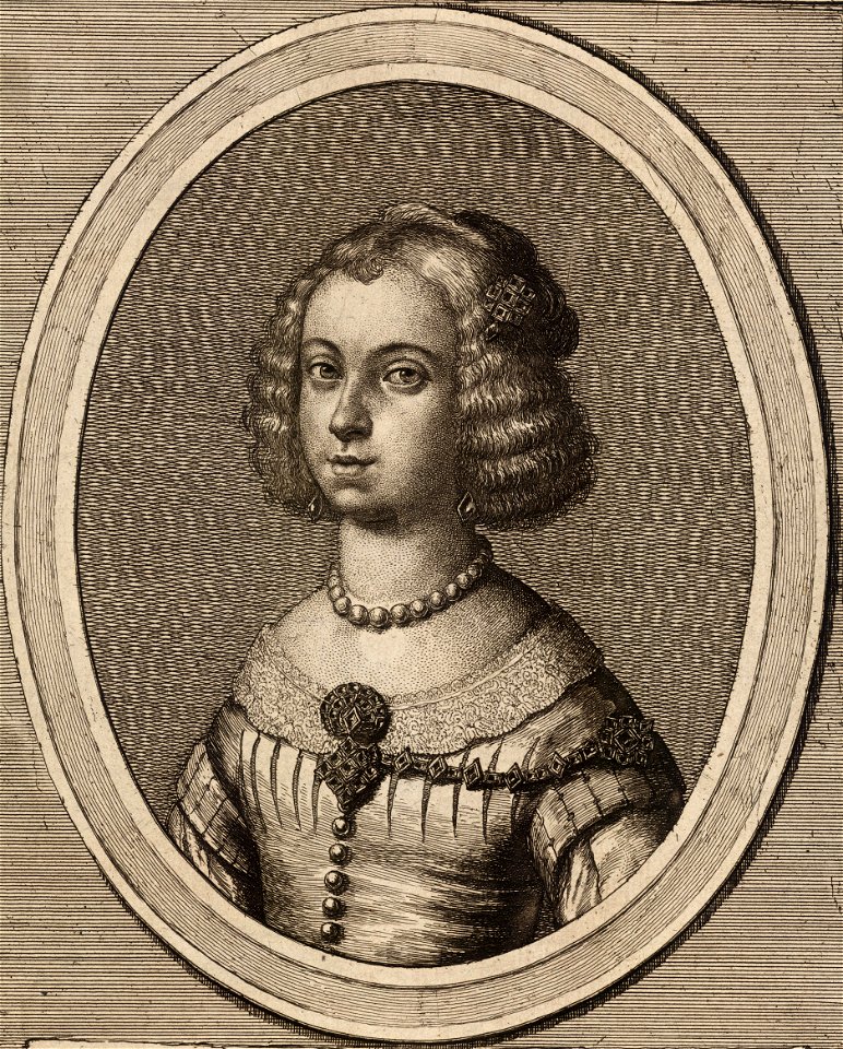 Wenceslas Hollar - Anna Maria, Queen of Spain cropped