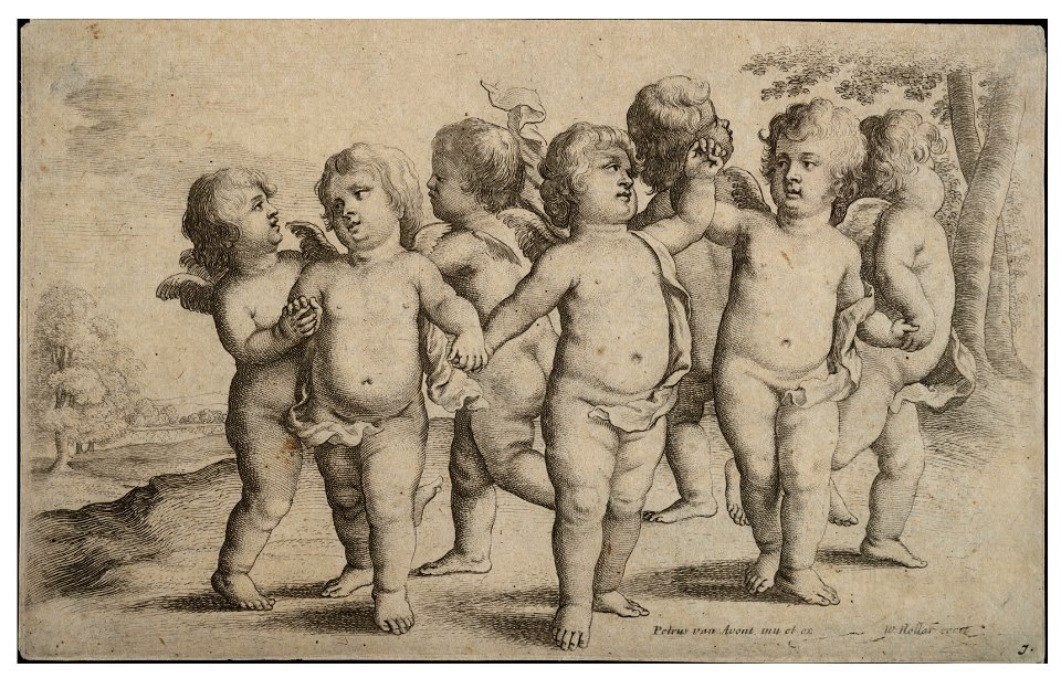 Wenceslas Hollar - Dance of cherubs in the country (State 2)