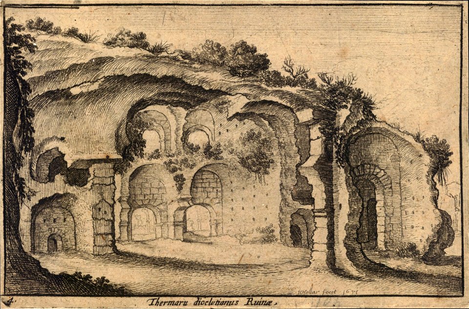Wenceslas Hollar - Baths of Diocletian (State 2)