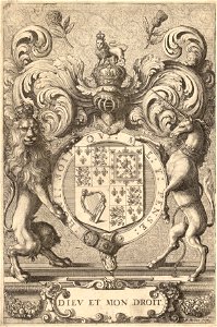 Wenceslas Hollar - English royal arms (State 2)