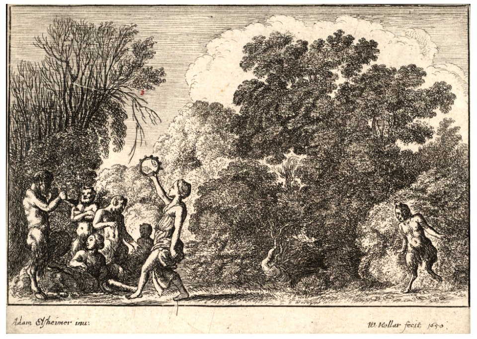 Wenceslas Hollar - Five satyrs and two nymphs, after Elsheimer