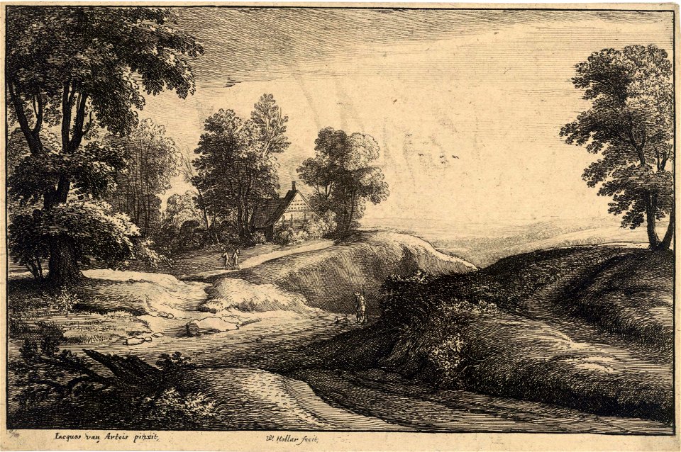 Wenceslas Hollar - Cottage on a hill (State 3)