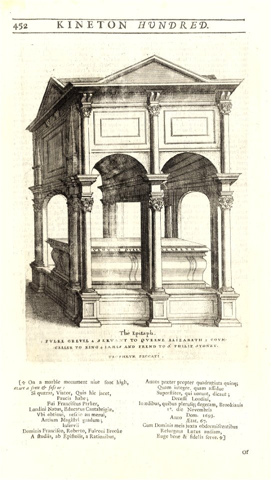 Wenceslas Hollar - Fulk Greville, Lord Brooke (monument)