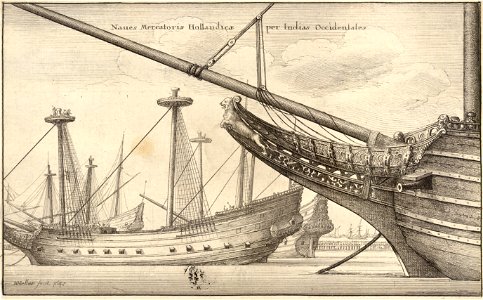Wenceslas Hollar - Dutch West Indiaman (State 1)
