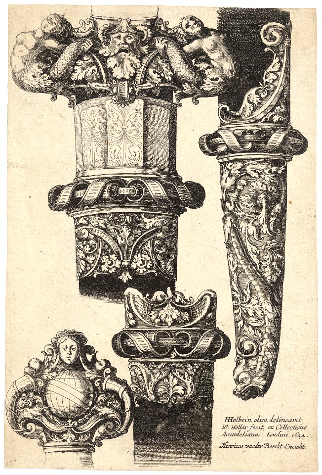 Wenceslas Hollar - Design for dagger and scabbard (State 2)
