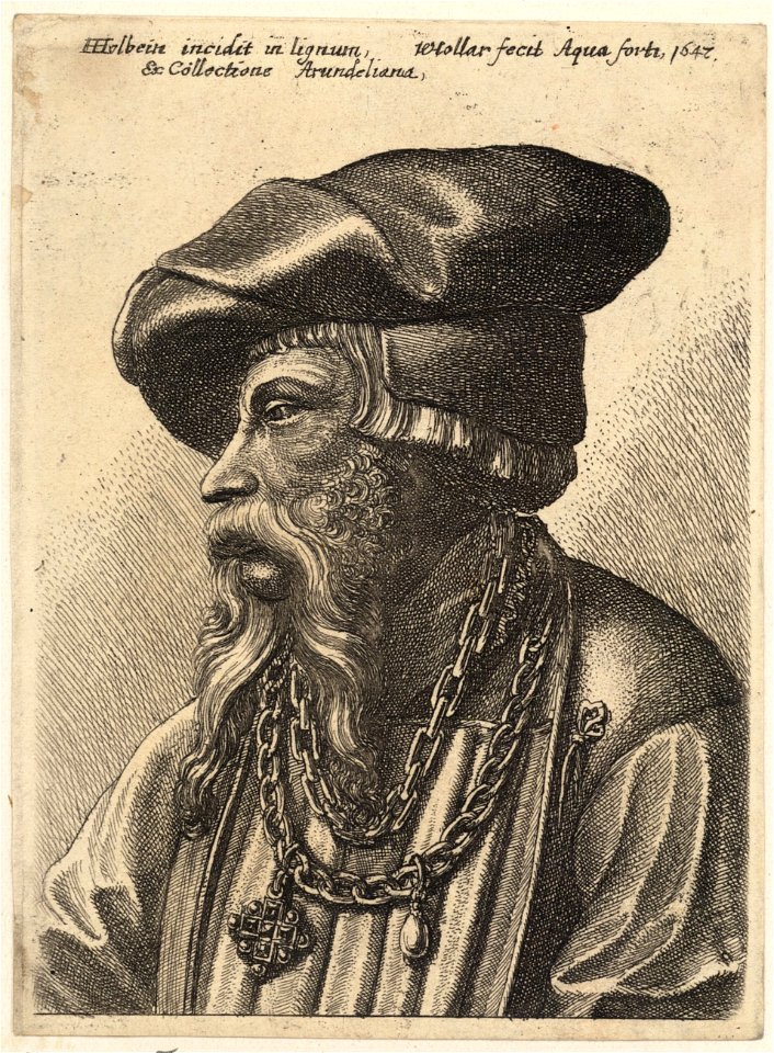 Wenceslas Hollar - Bearded man with chain necklace (State 1)