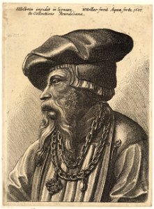 Wenceslas Hollar - Bearded man with chain necklace (State 1)