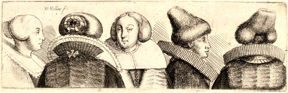 Wenceslas Hollar - Busts of five women