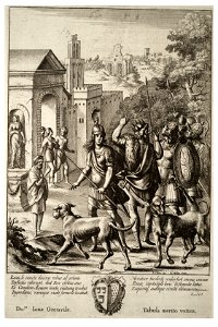 Wenceslas Hollar - Evander and Aeneas at Palentium (State 2). Free illustration for personal and commercial use.