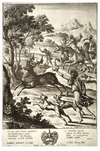 Wenceslas Hollar - Julus hunting the stag of Tyrrheus (State 4)