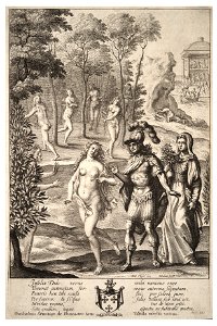 Wenceslas Hollar - Aeneas and Dido in the underworld (State 2). Free illustration for personal and commercial use.