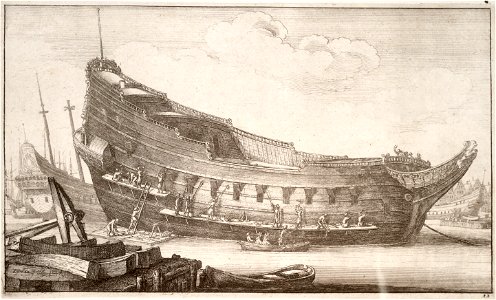 Wenceslas Hollar - Fitting out a hull (State 3)