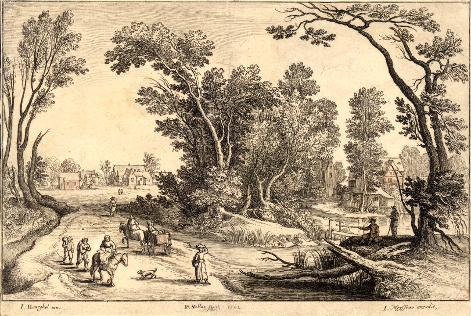 Wenceslas Hollar - Going to market (Brueghel) (State 1)