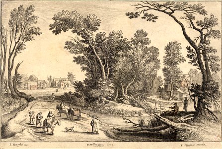 Wenceslas Hollar - Going to market (Brueghel) (State 1)