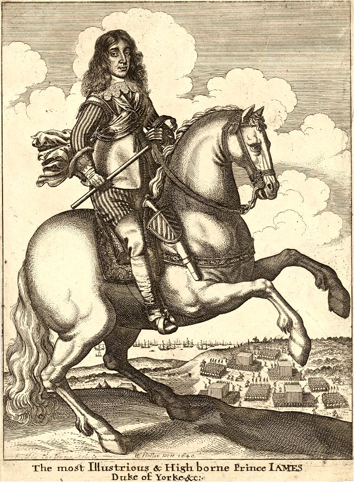 Wenceslas Hollar - Earl of Northuberland, Cromwell, and the Duke of York (State 4)