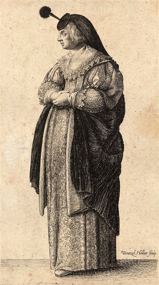 Wenceslas Hollar - Lady with a houpette