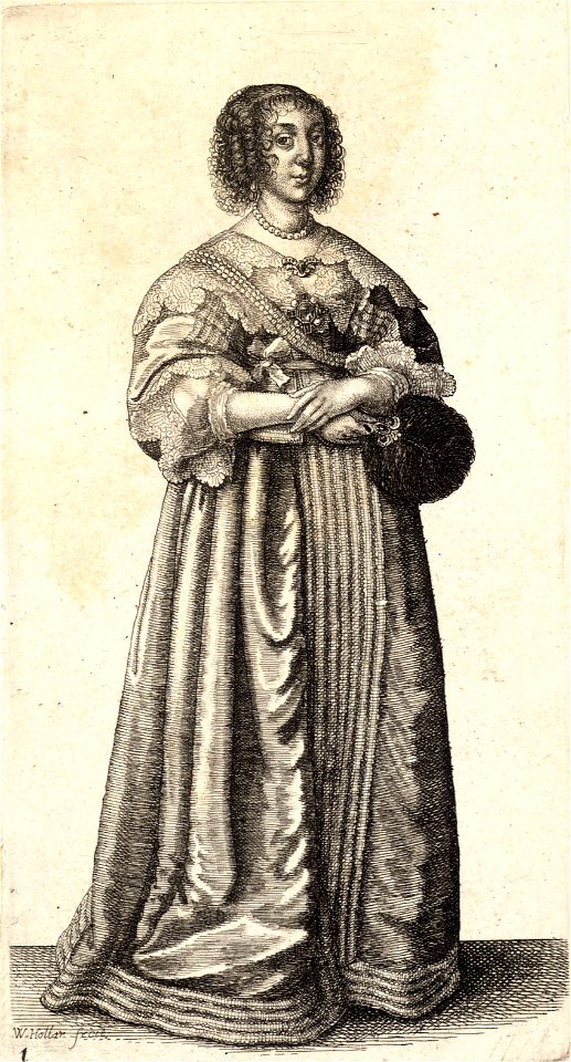 Wenceslas Hollar - Lady with feather fan (State 1)