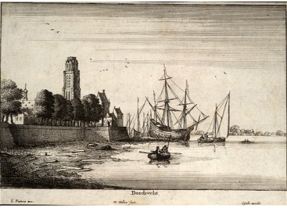 Wenceslas Hollar - Dordrecht (State 2)
