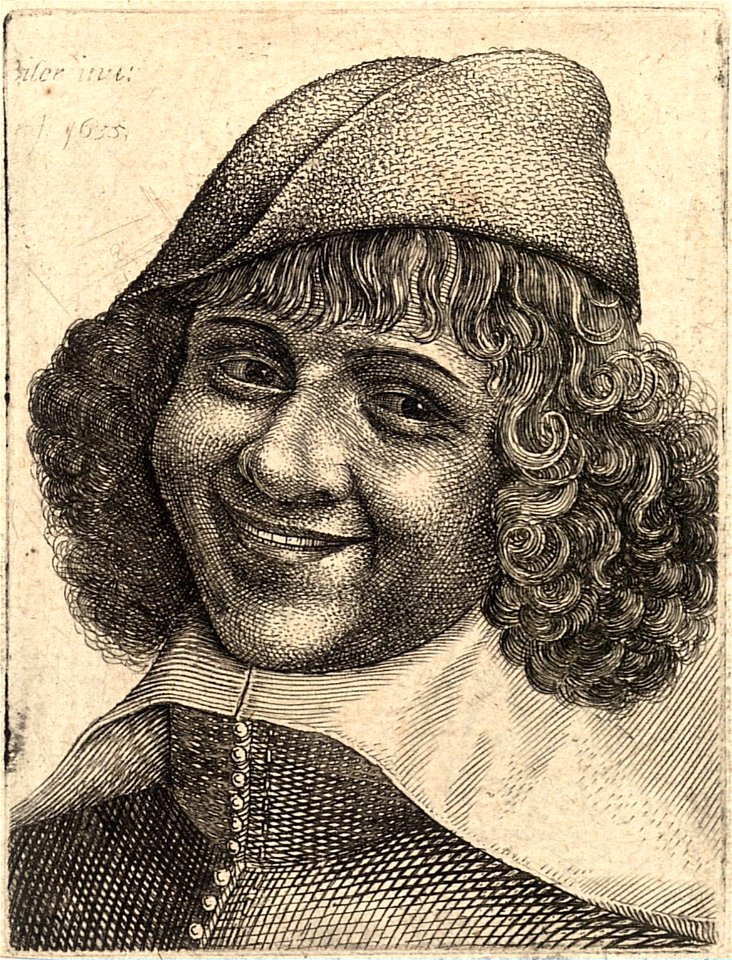 Wenceslas Hollar - Head of laughing man, after Bijlert (State 1)