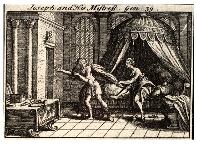 Wenceslas Hollar - Joseph and Potiphar's wife (State 2)