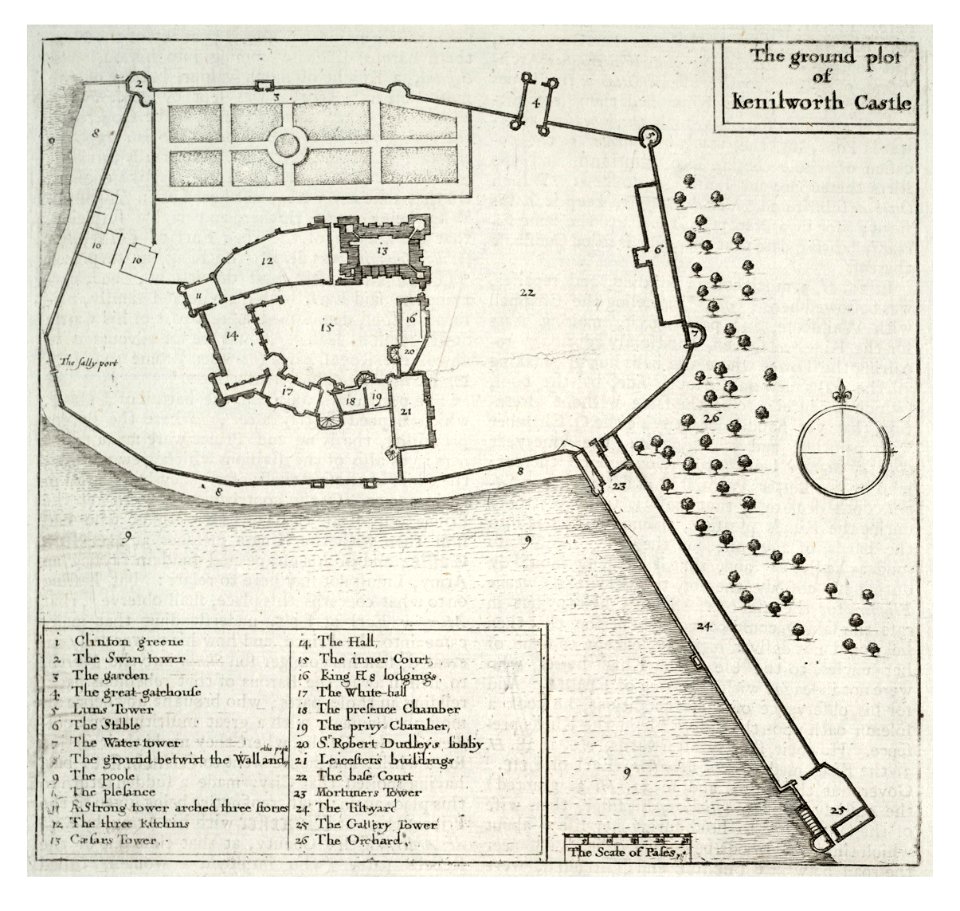 Wenceslas Hollar - Kenilworth Castle. Plan