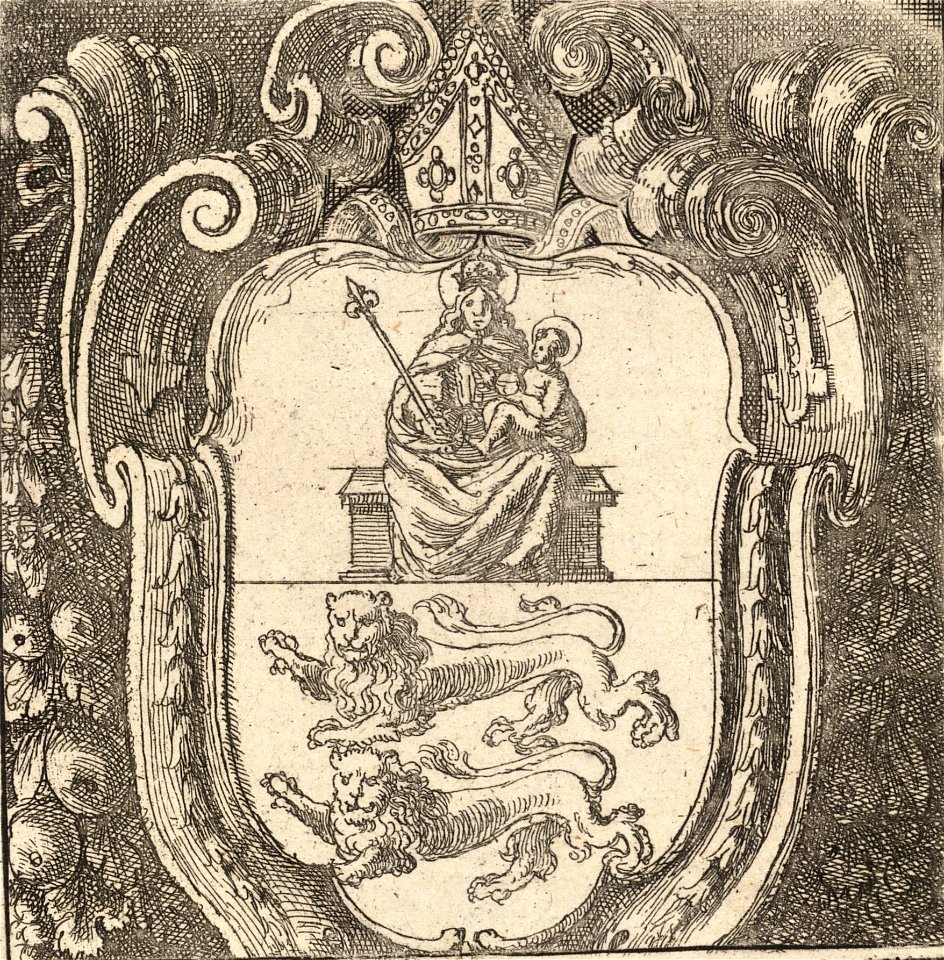 Wenceslas Hollar - Arms of the bishopric of Lincoln (State 2) cropped