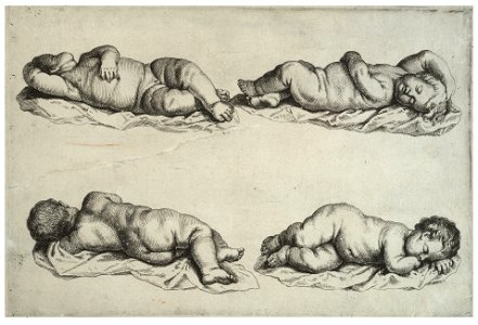 Wenceslas Hollar - Four small boys asleep