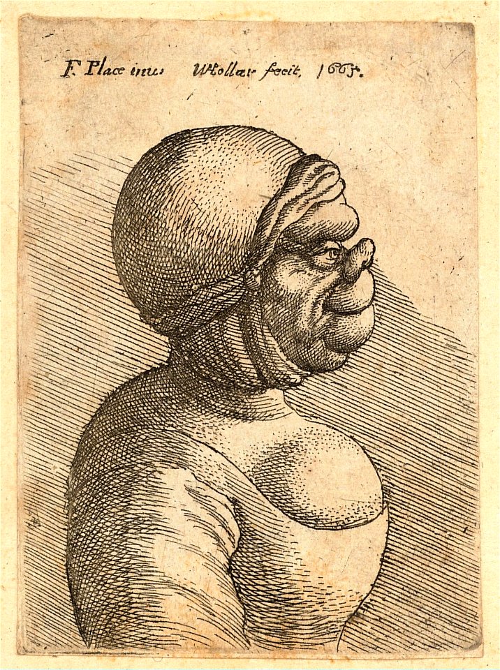 Wenceslas Hollar - Bust of a woman with upturned nose and huge lips