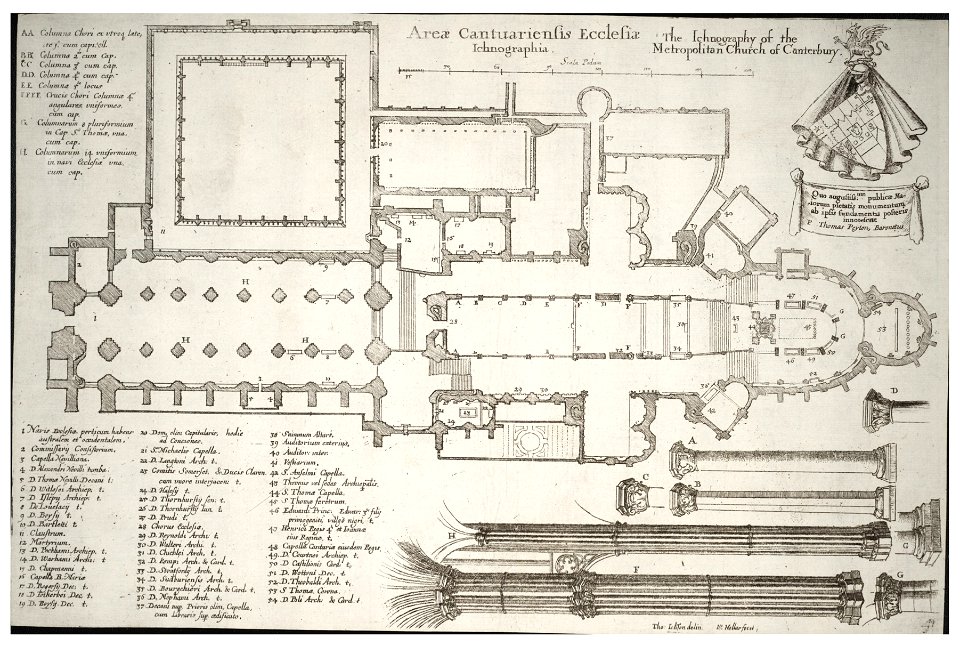 Wenceslas Hollar - Canterbury Cathedral- plan (State 4)