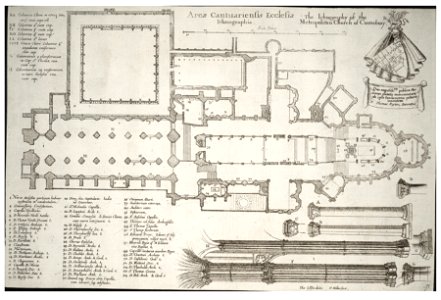 Wenceslas Hollar - Canterbury Cathedral- plan (State 4)