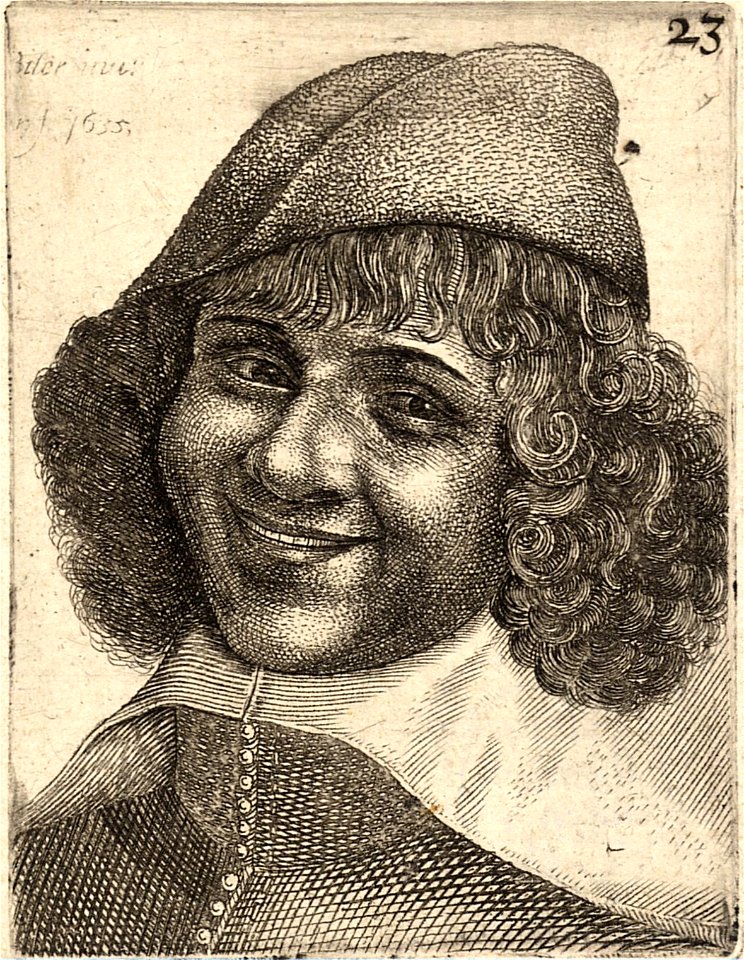 Wenceslas Hollar - Head of laughing man, after Bijlert (State 2)