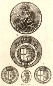 Wenceslas Hollar - Four seals of the Garter (State 2)