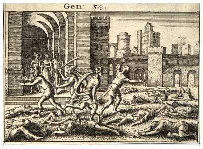Wenceslas Hollar - Jacob's sons slaying the Shechemites (State 1)