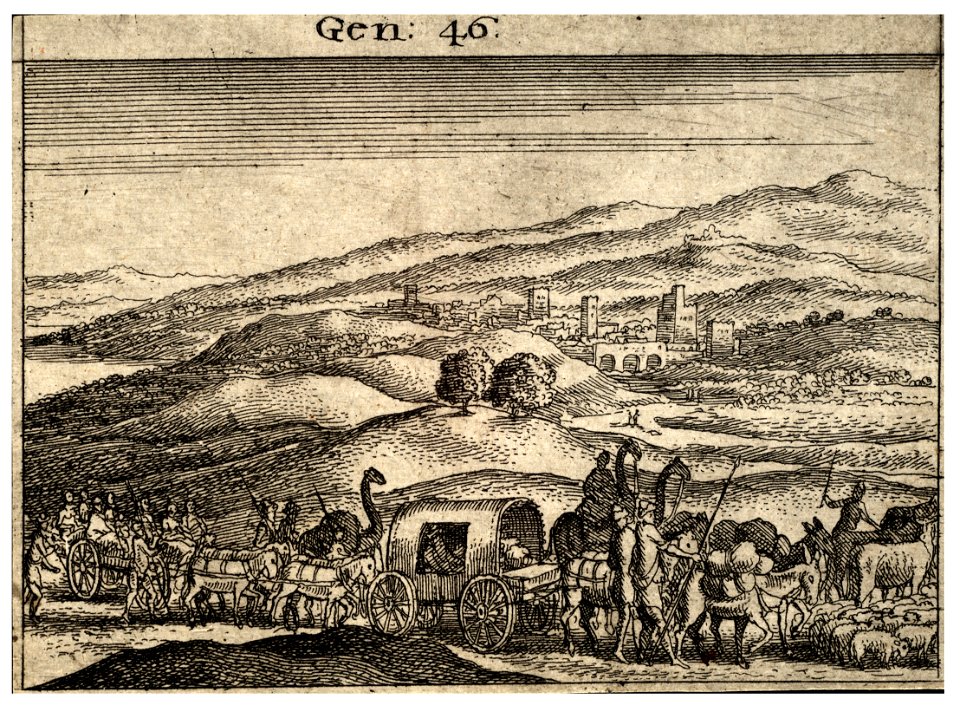 Wenceslas Hollar - Jacob travelling to Egypt (State 1)