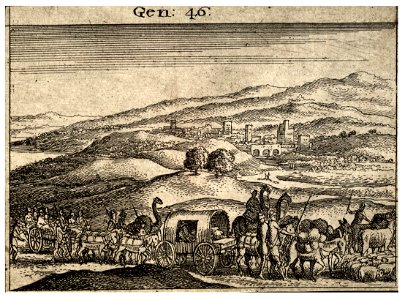 Wenceslas Hollar - Jacob travelling to Egypt (State 1)