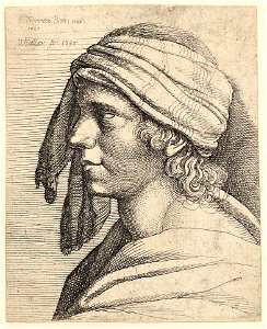 Wenceslas Hollar - A Man's head, after Screta
