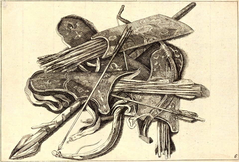 Wenceslas Hollar - Bows, quivers, and a spear