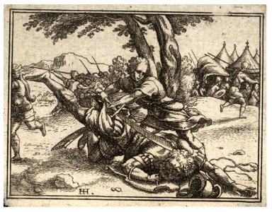 Wenceslas Hollar - David and Goliath. Free illustration for personal and commercial use.