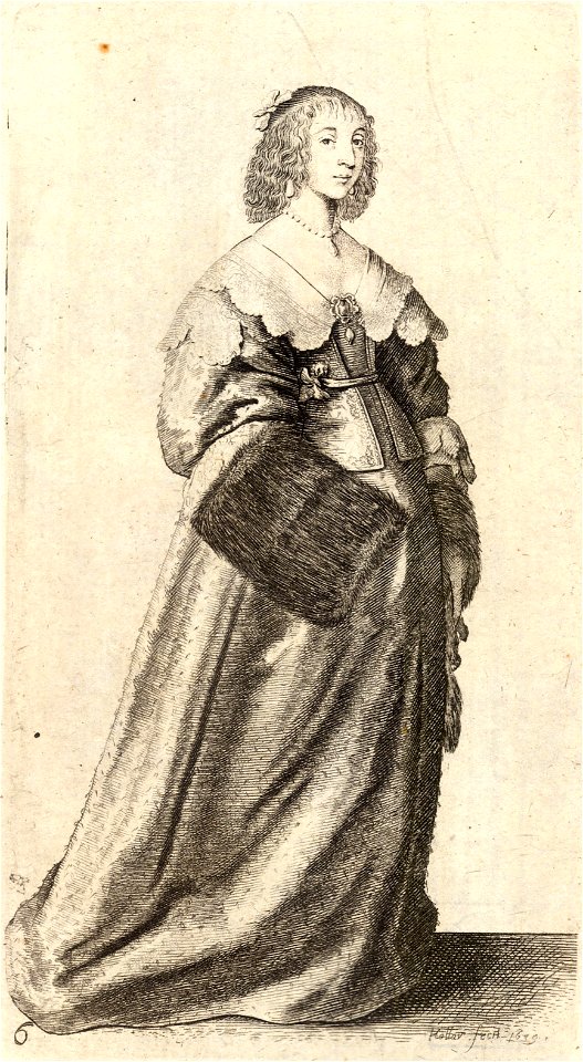 Wenceslas Hollar - Lady with fur muff on right hand (State 1)