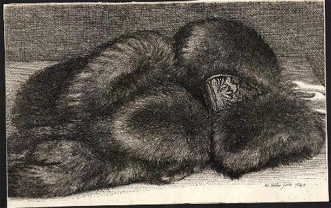 Wenceslas Hollar - Fur muff with brocade (State 1)