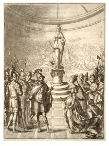 Wenceslas Hollar - Dido and Aeneas (State 5). Free illustration for personal and commercial use.