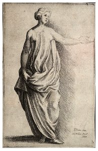 Wenceslas Hollar - Female figure, after Parmegiano