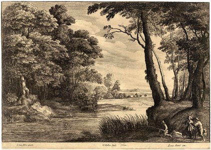 Wenceslas Hollar - Heron shooting (van Avont) (State 2). Free illustration for personal and commercial use.