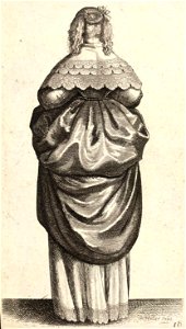 Wenceslas Hollar - Lady with fair hair, from the back (State 1)