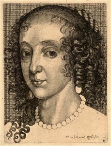 Wenceslas Hollar - Henrietta Maria, after van Dyck (State 2)