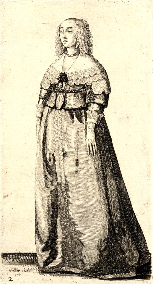 Wenceslas Hollar - Lady with jewelled rope around her waist (State 2)